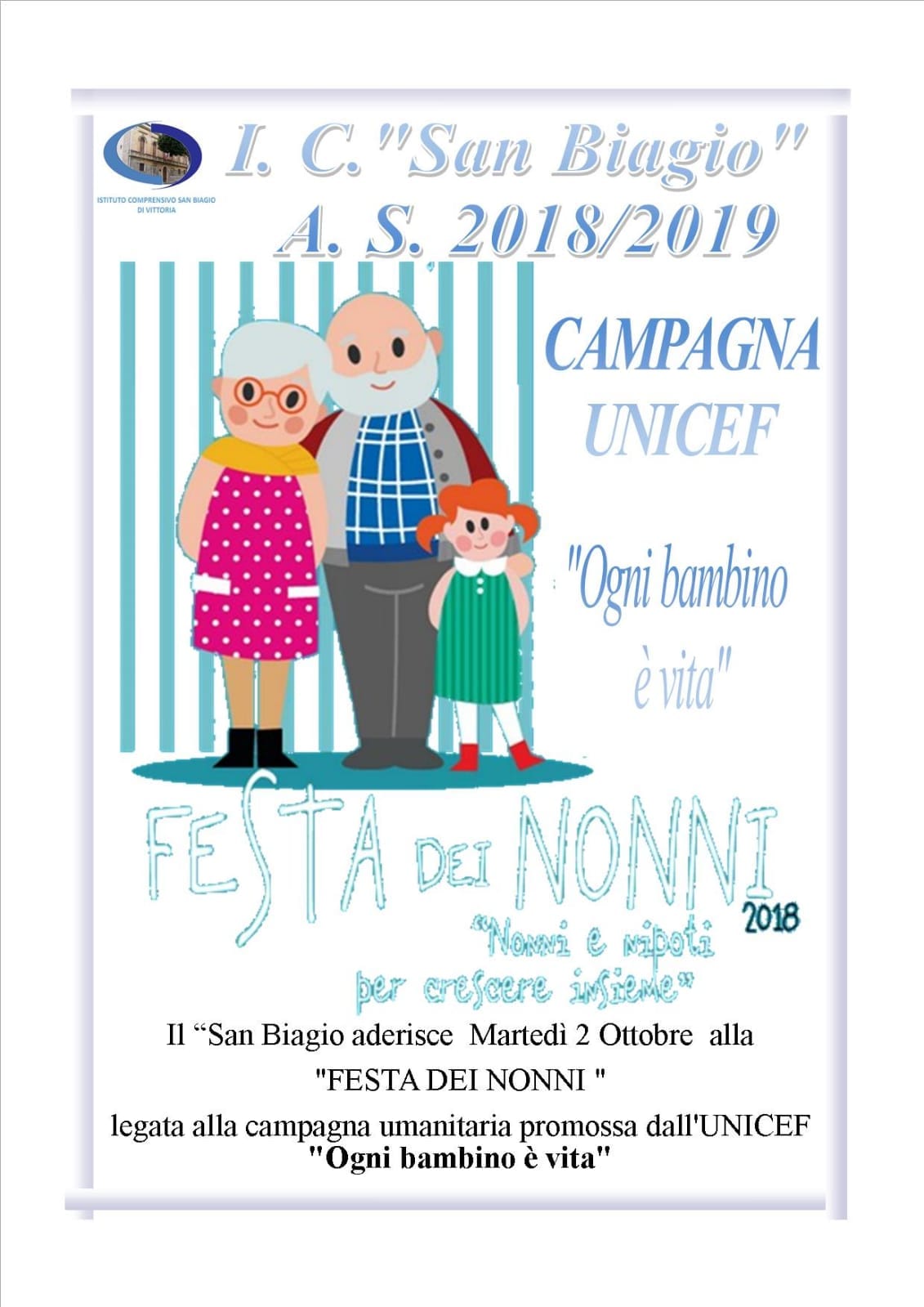 2 ottobre. Festa dei nonni. Campagna Unicef