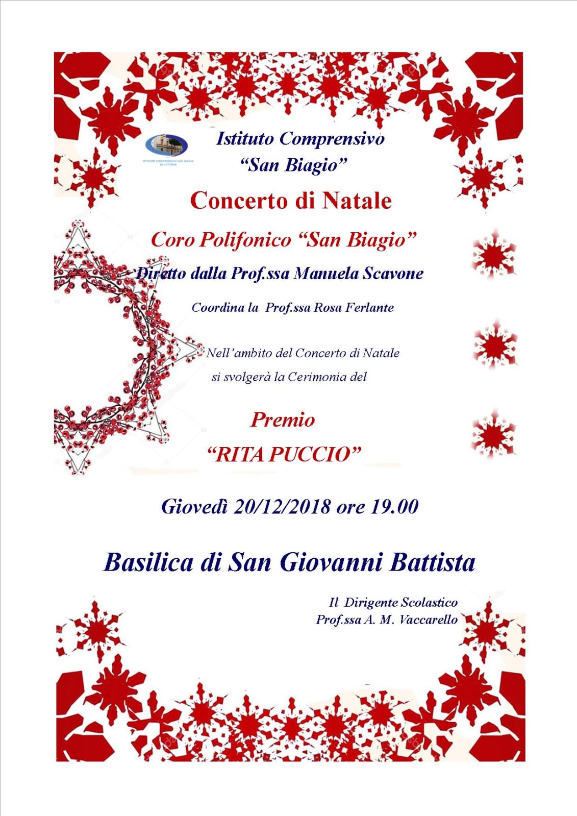 20 Dicembre – I.C. San Biagio – Concerto di Natale